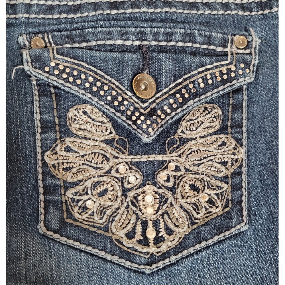 Nine West Womens 31/12 Date Night Fit Blue Capri Jeans Embroidered‎ 0034 - Picture 6 of 16